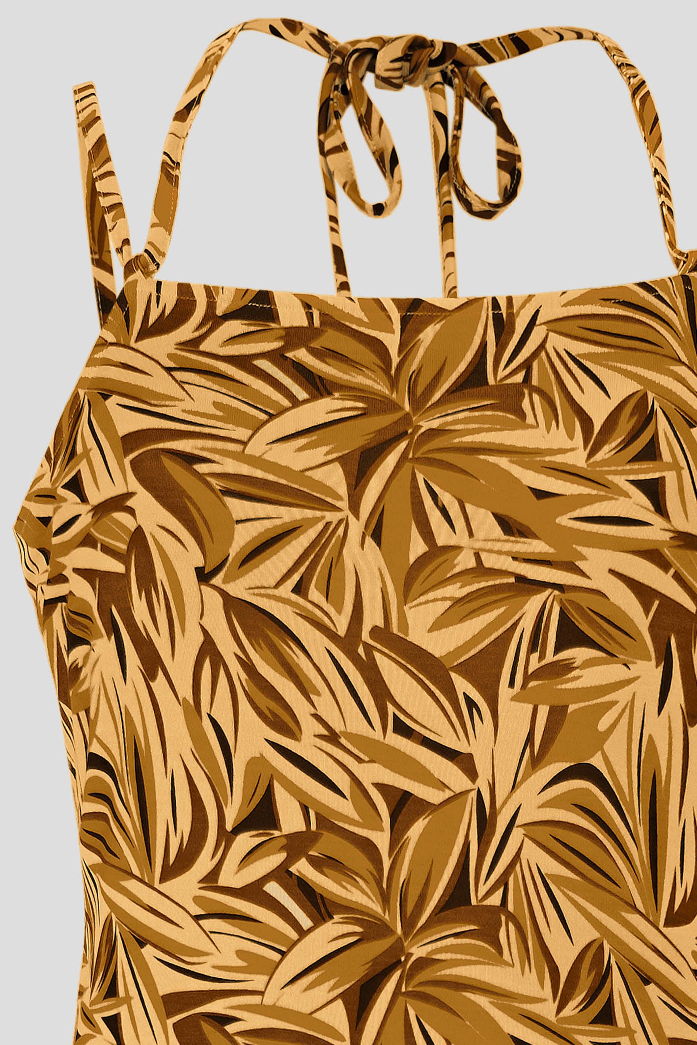 Leaf Floral Strappy Cami Slip Dress