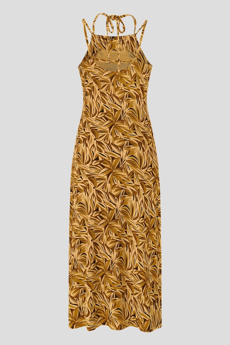 Leaf Floral Strappy Cami Slip Dress