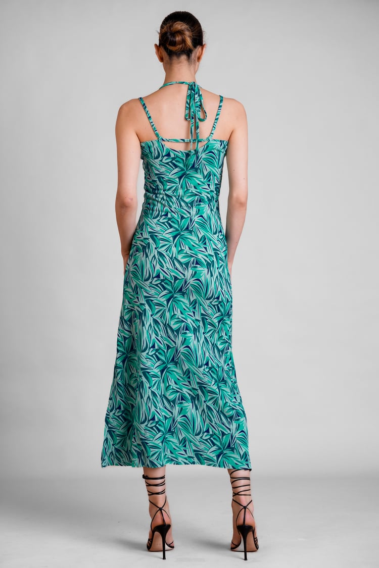 Leaf Floral Strappy Cami Slip Dress