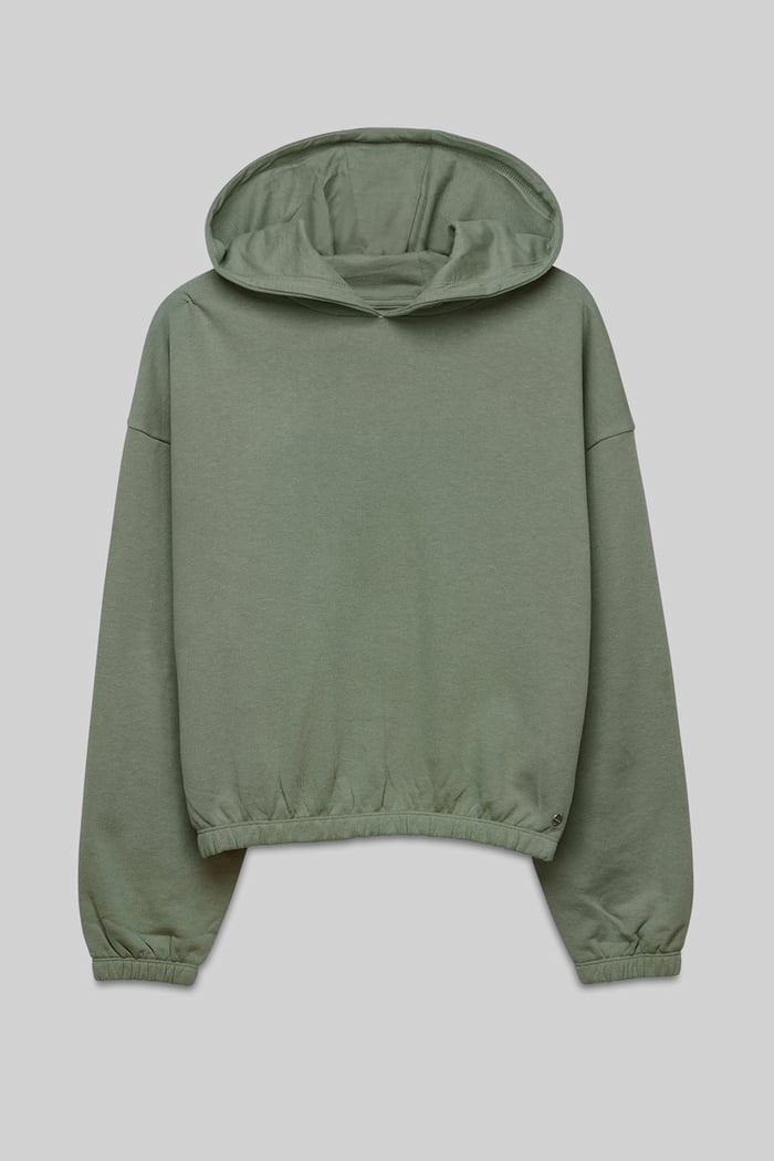 Jersey Hoodie With Elastic Waistband