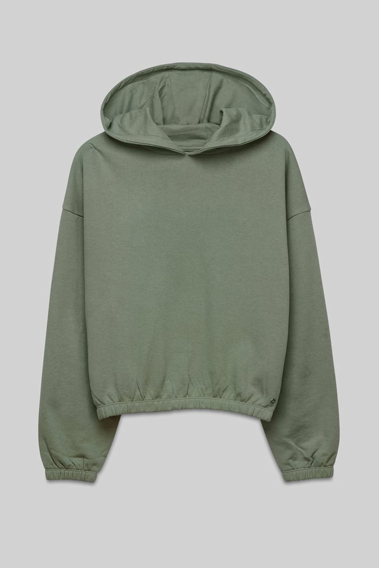 Jersey Hoodie With Elastic Waistband