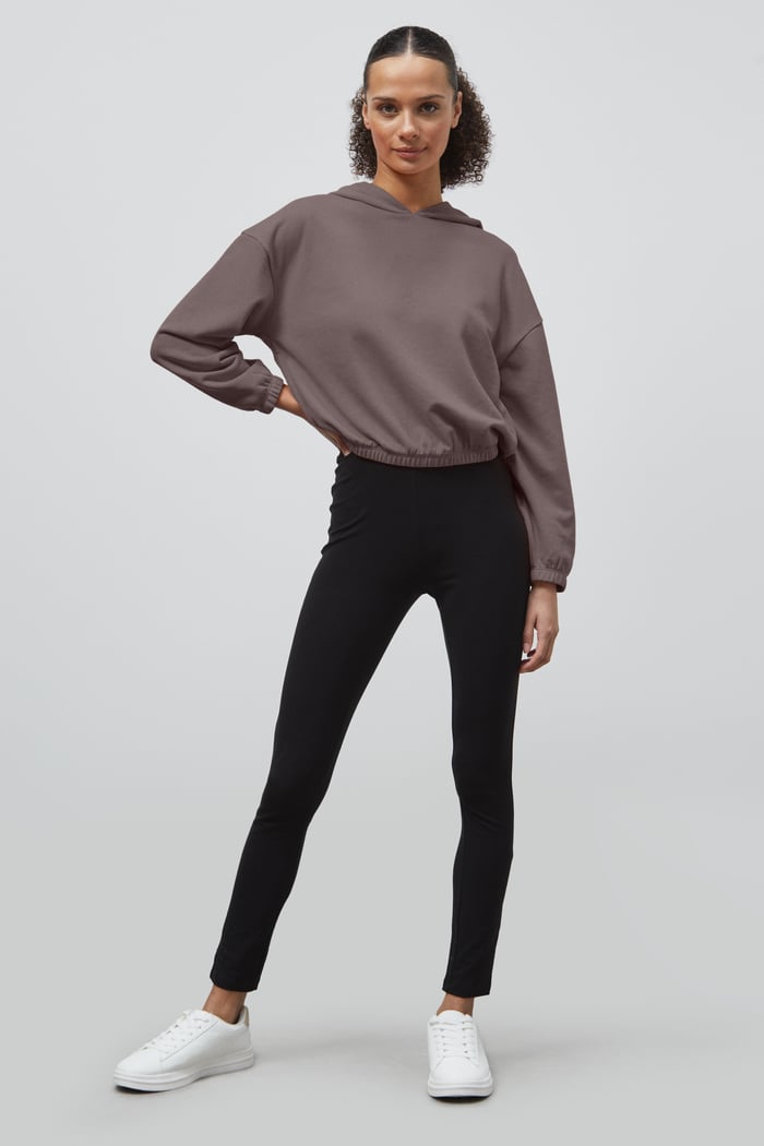 Jersey Hoodie With Elastic Waistband