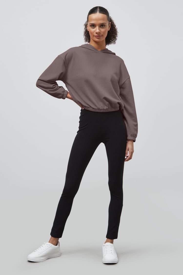 Jersey Hoodie With Elastic Waistband