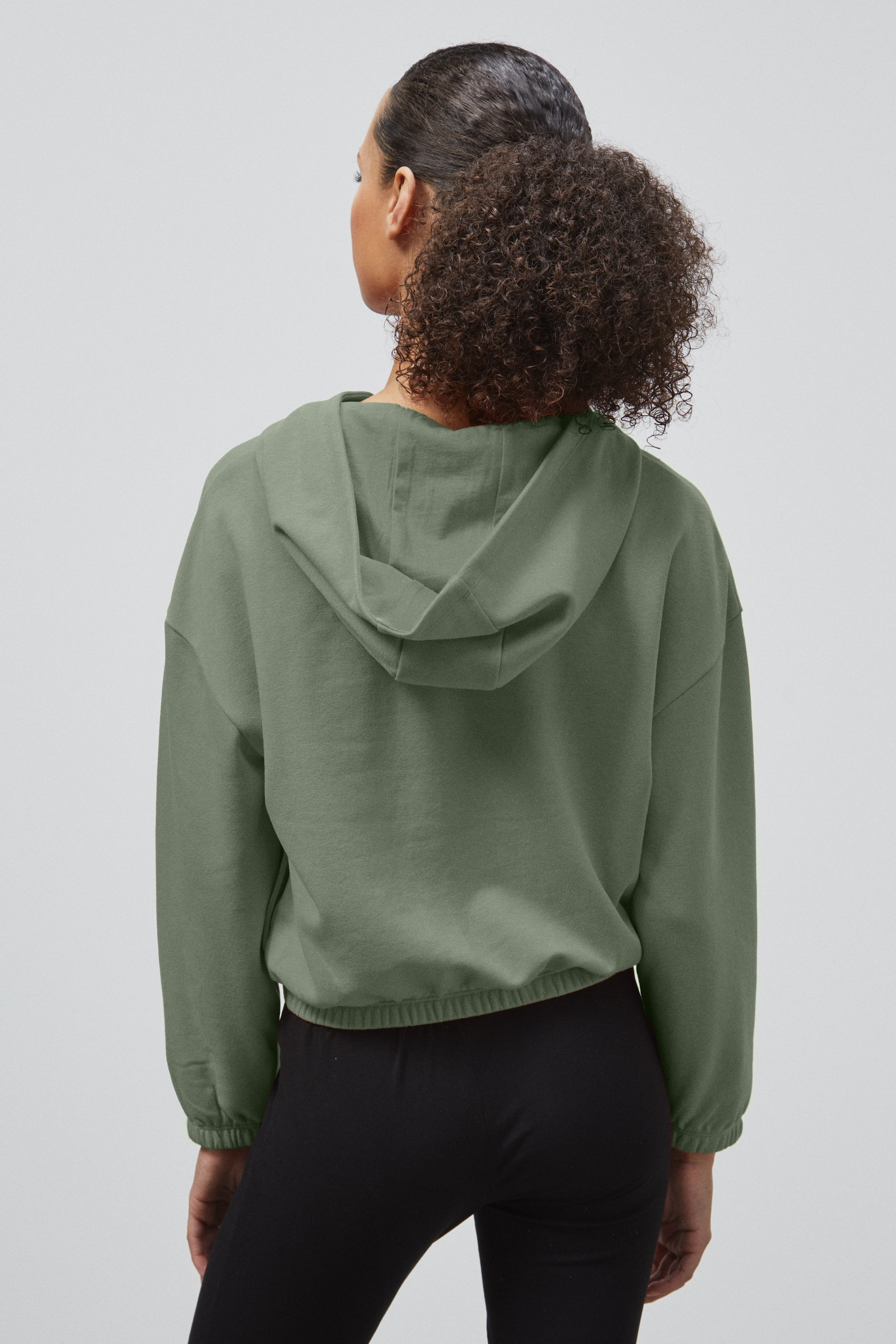 Jersey Hoodie With Elastic Waistband