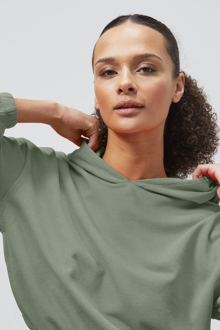 Jersey Hoodie With Elastic Waistband