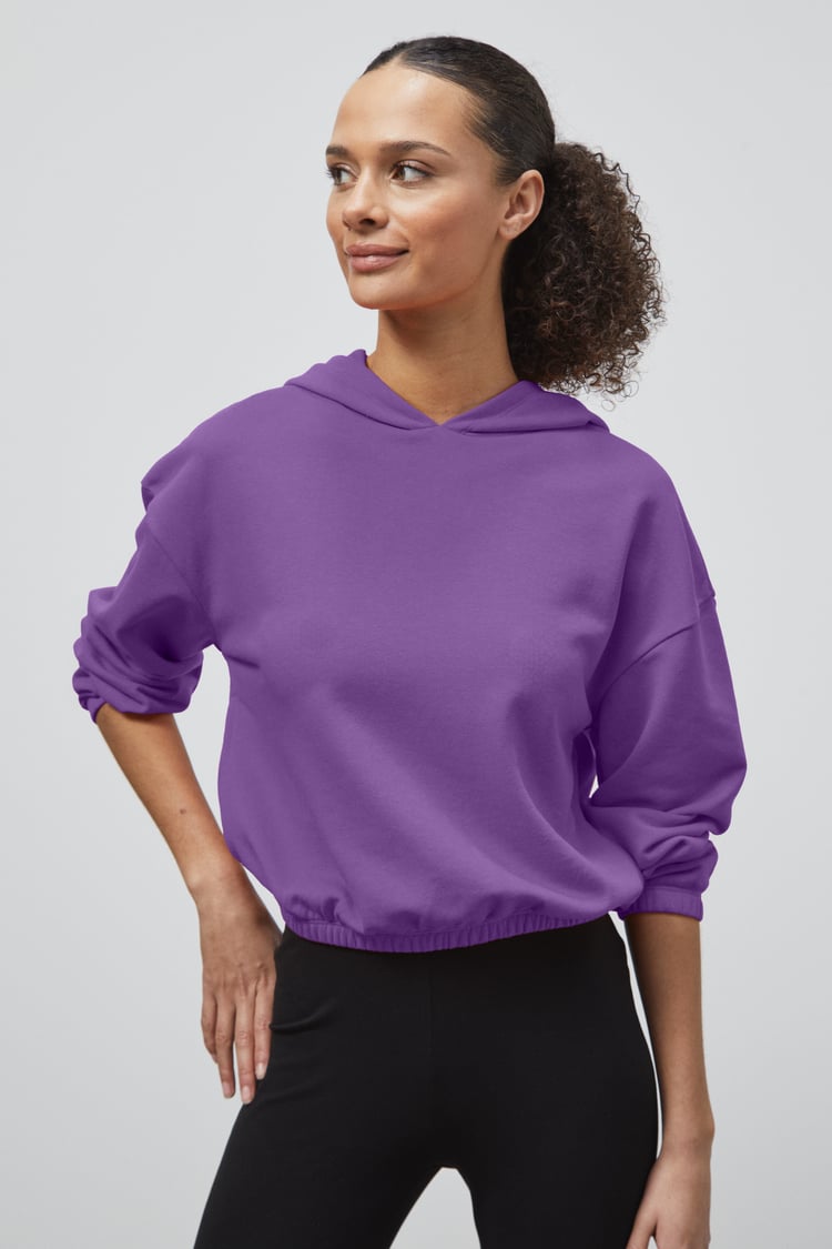 Jersey Hoodie With Elastic Waistband