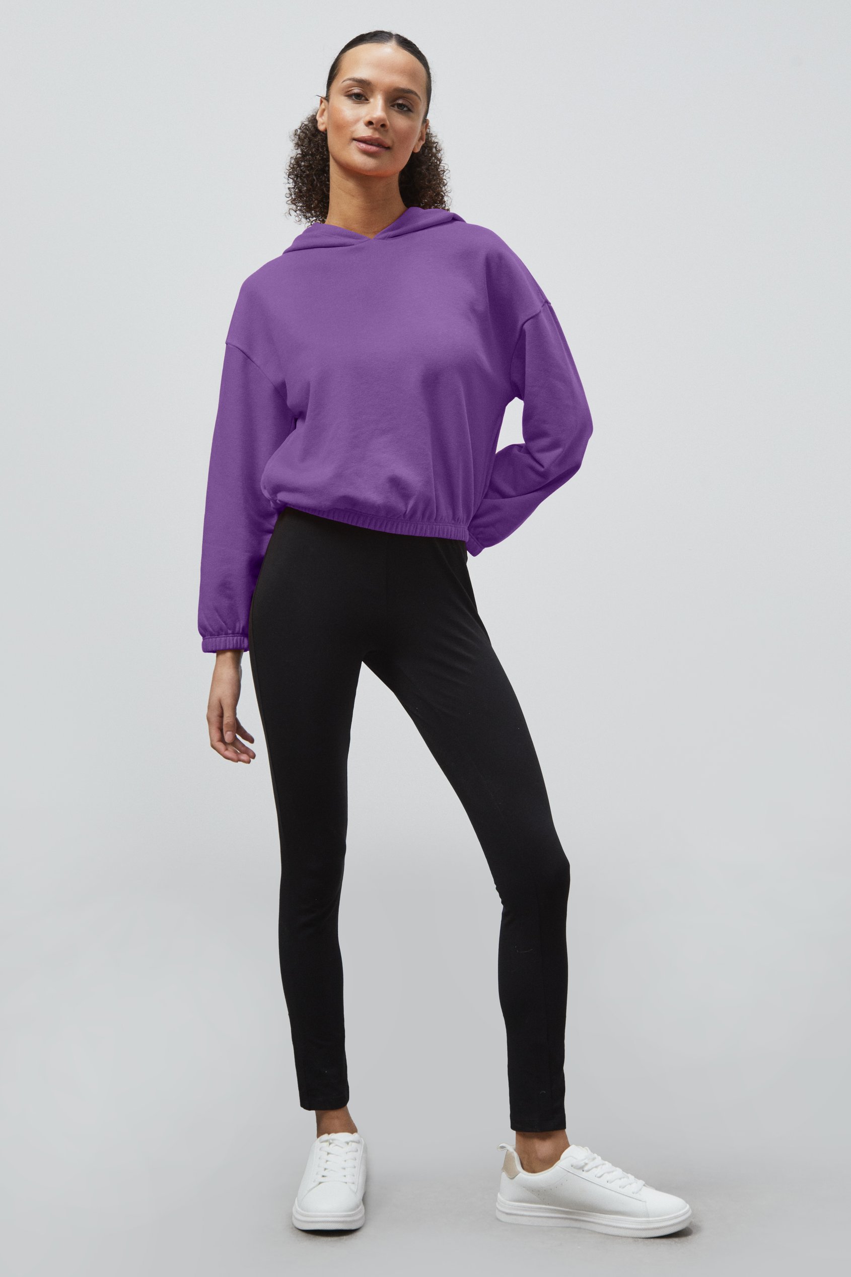 Jersey Hoodie With Elastic Waistband