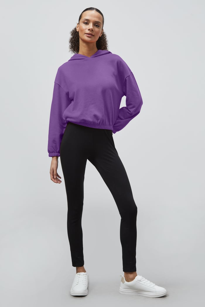 Jersey Hoodie With Elastic Waistband