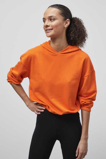 Green Jersey Hoodie With Elastic Waistband