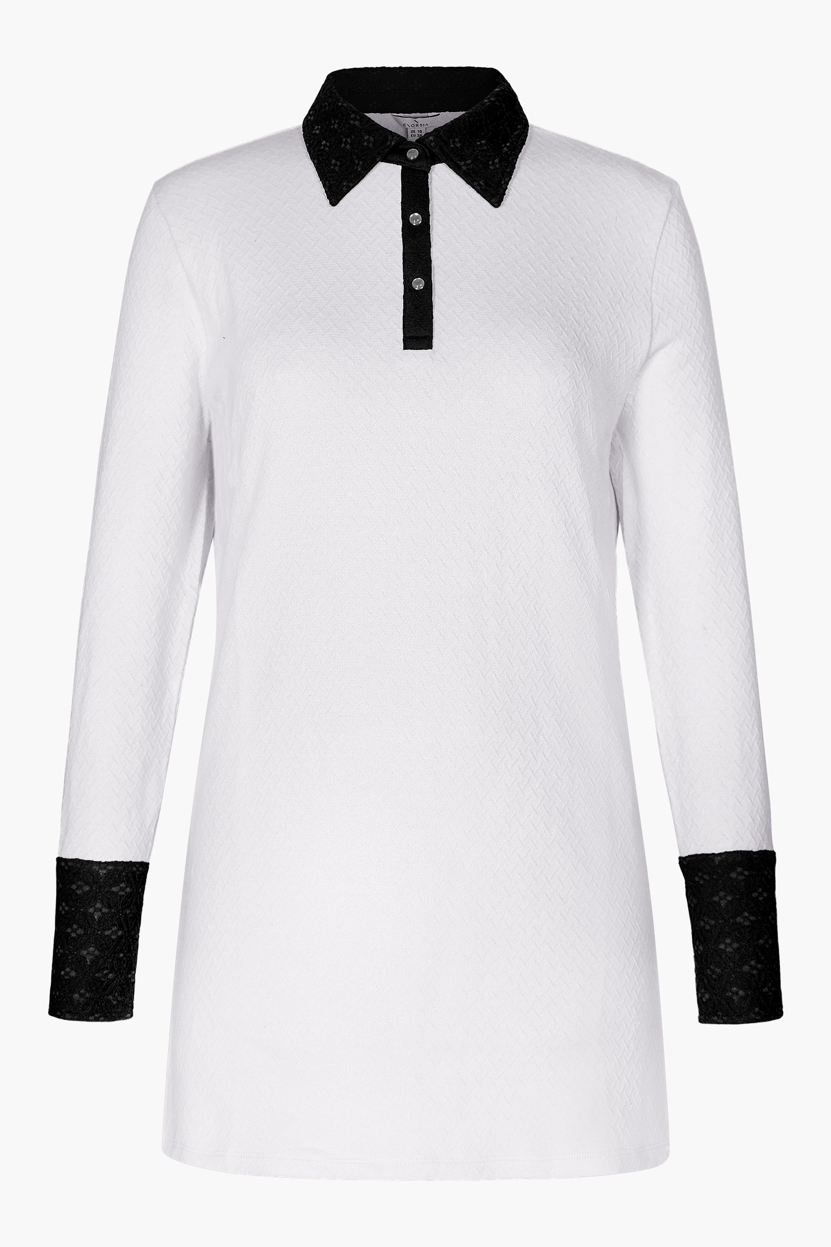 Laced Collar Design Jersey Tailored Shirt Dress