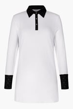 Laced Collar Design Jersey Tailored Shirt Dress