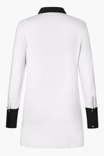 Laced Collar Design Jersey Tailored Shirt Dress