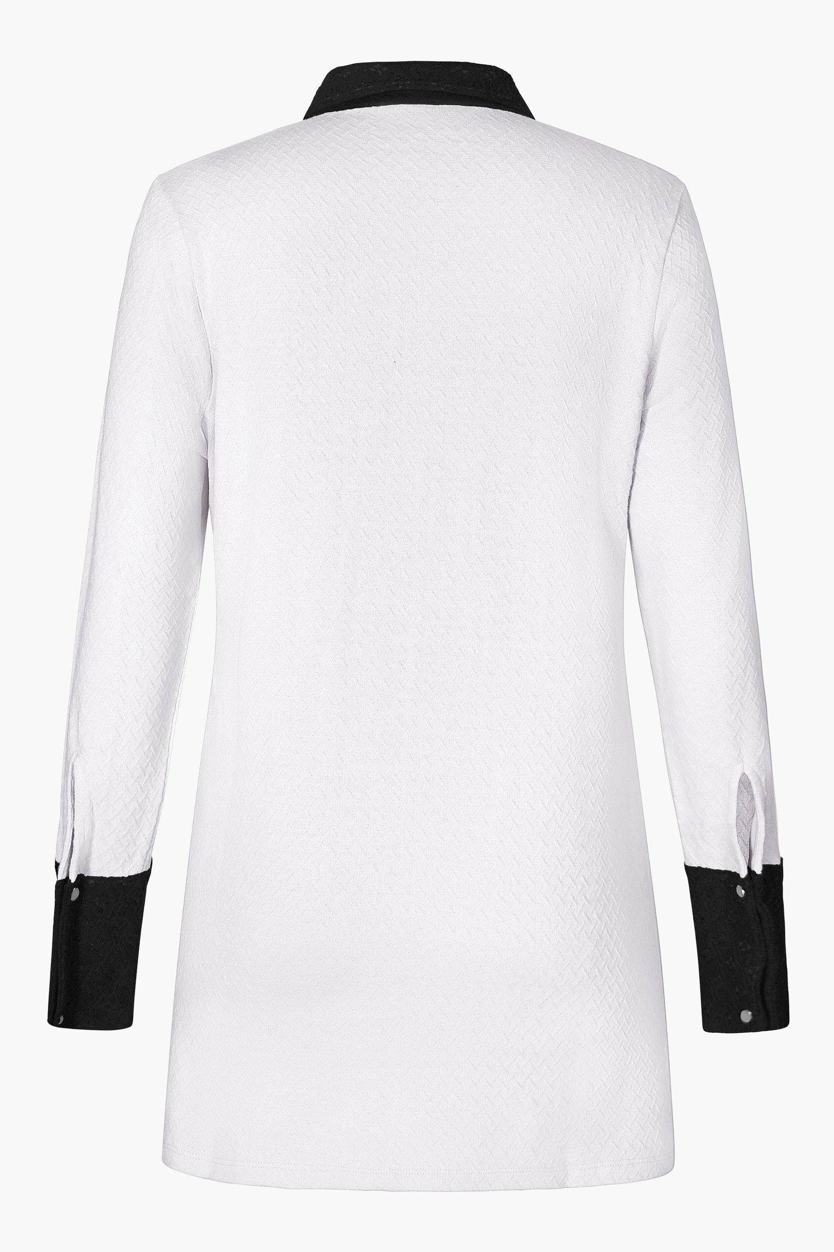 Laced Collar Design Jersey Tailored Shirt Dress