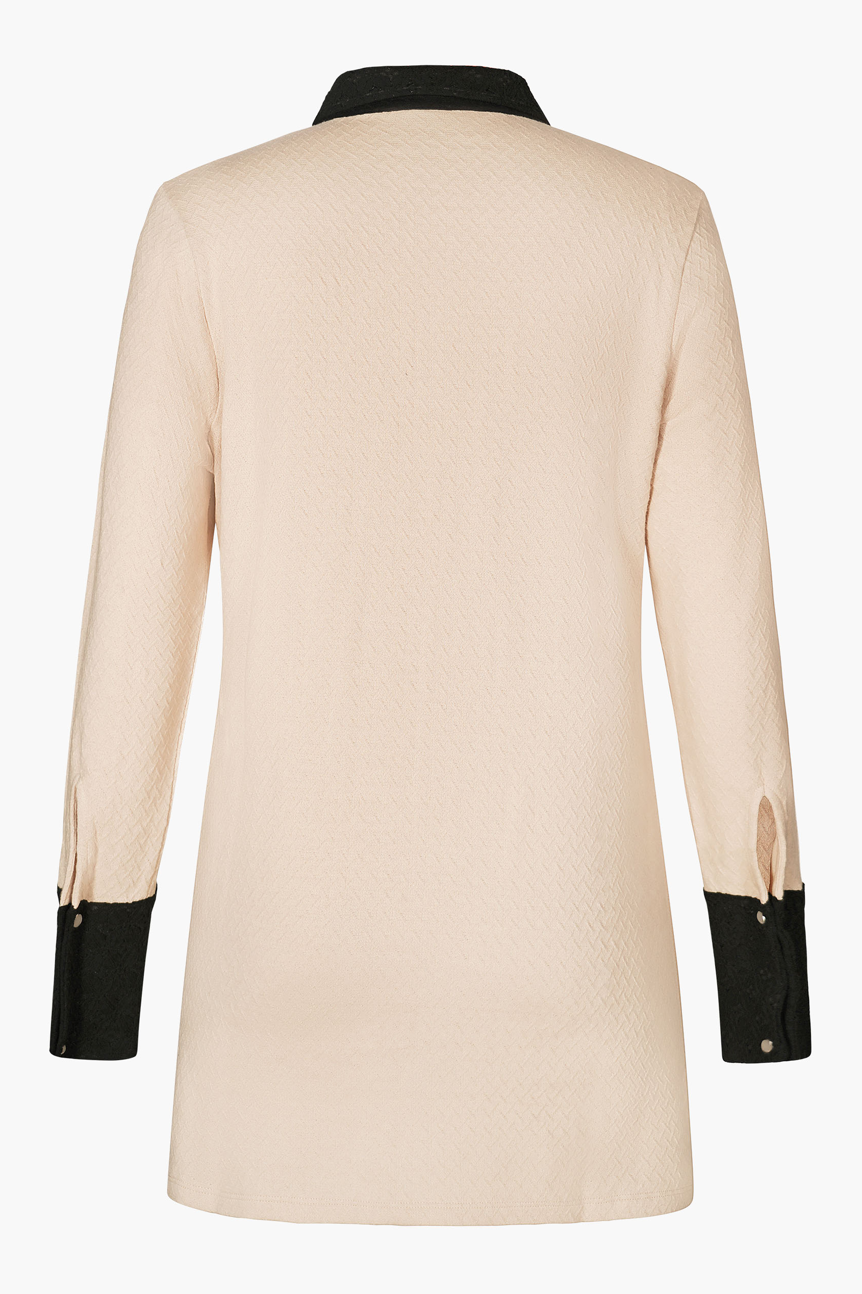 Laced Collar Design Jersey Tailored Shirt Dress