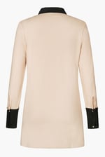 Laced Collar Design Jersey Tailored Shirt Dress