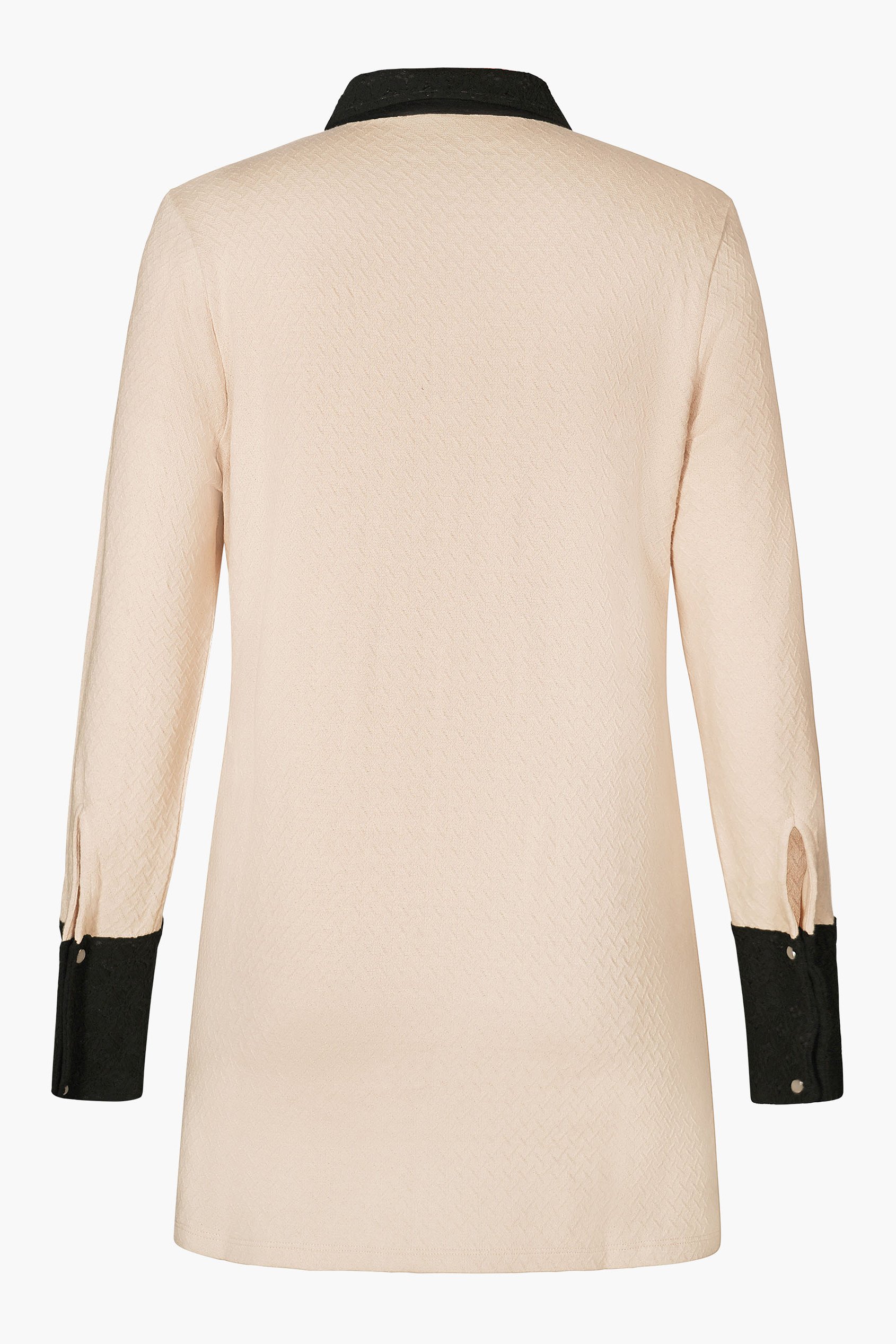 Laced Collar Design Jersey Tailored Shirt Dress