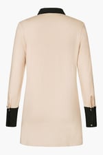 Laced Collar Design Jersey Tailored Shirt Dress