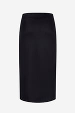 Button Front Ribbed Midi Skirt