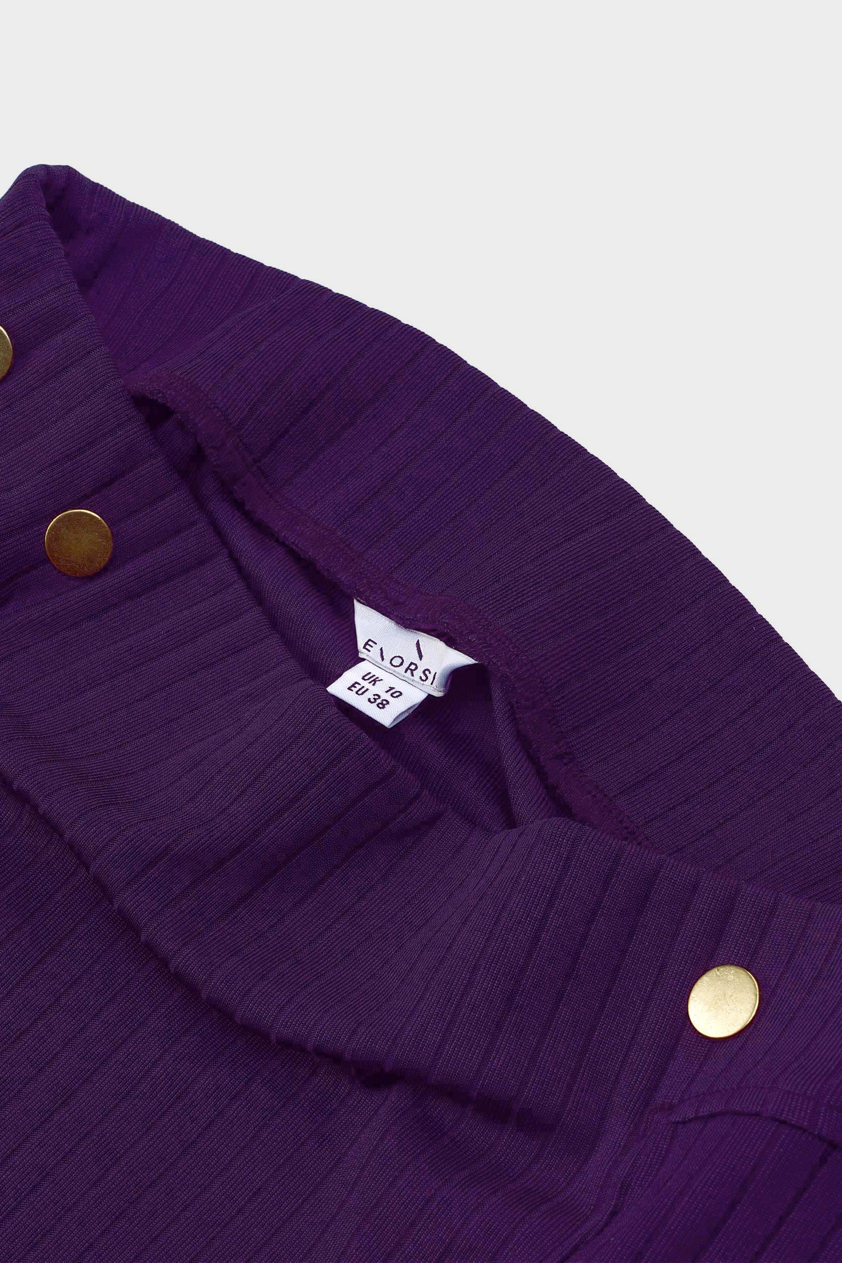 Button Front Ribbed Midi Skirt