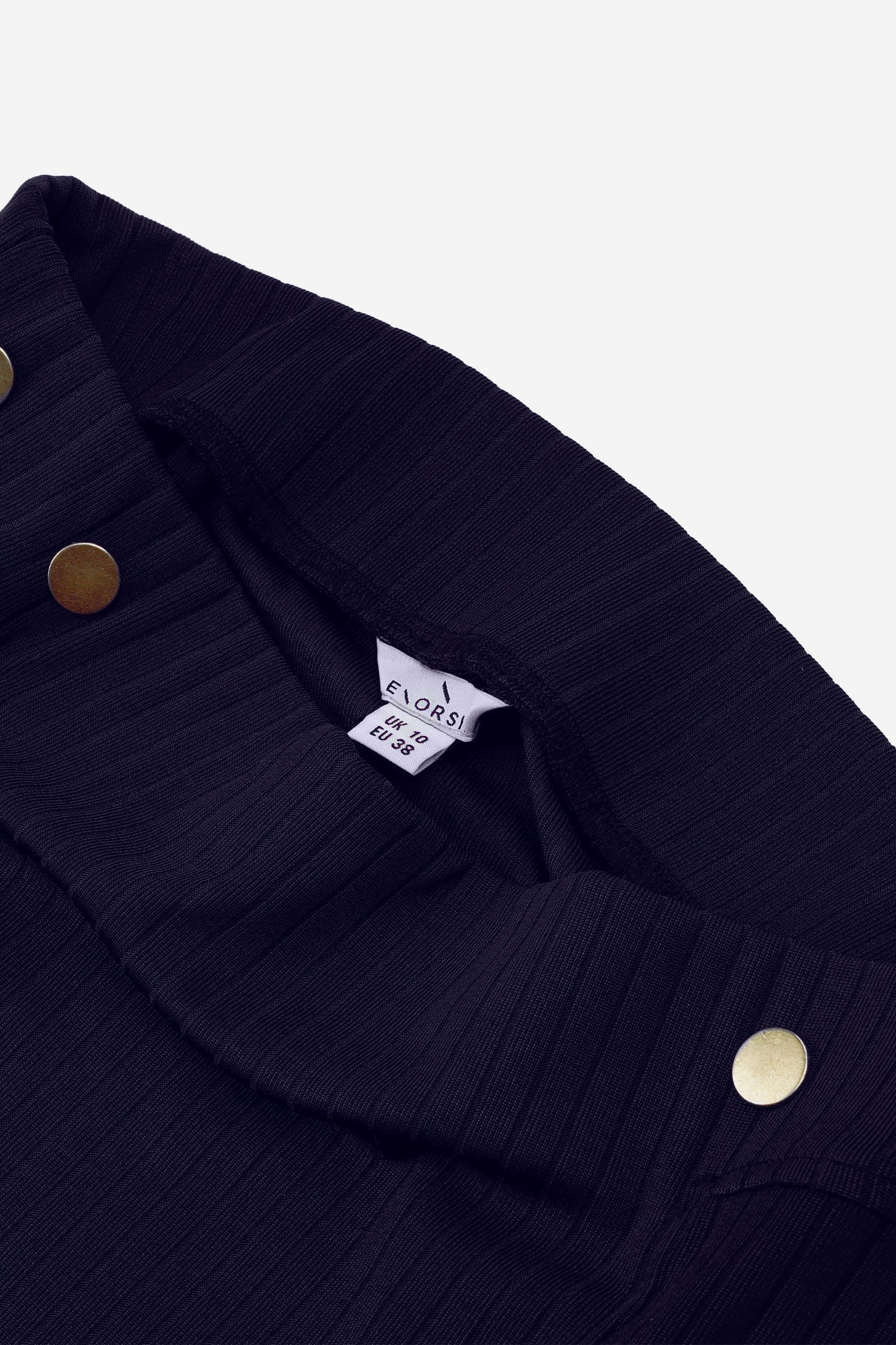 Button Front Ribbed Midi Skirt