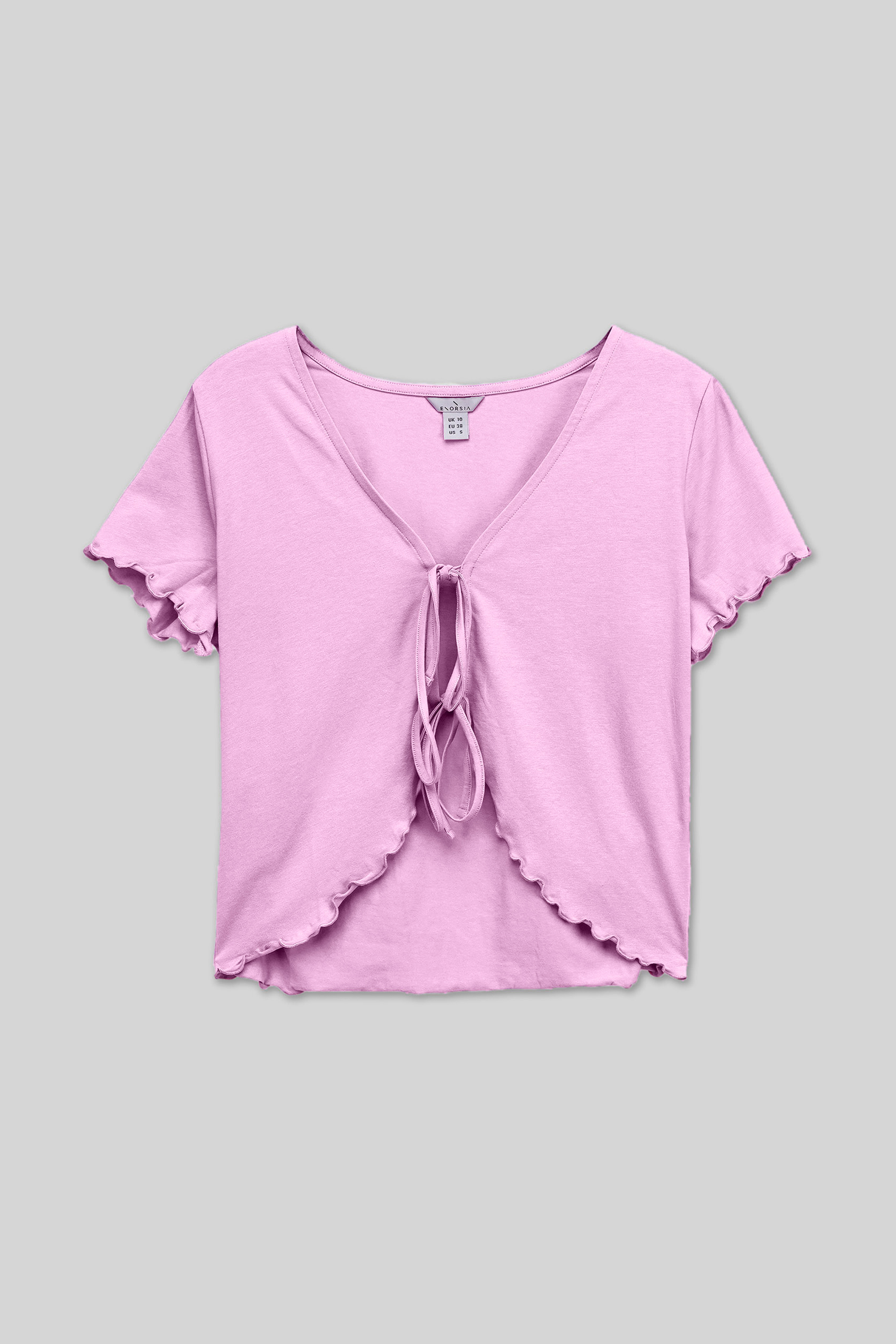 Lettuce Hem Tie Front T-Shirt