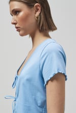 Lettuce Hem Tie Front T-Shirt