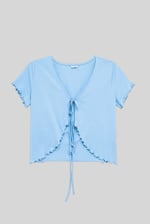Lettuce Hem Tie Front T-Shirt