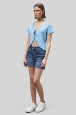 Lettuce Hem Tie Front T-Shirt