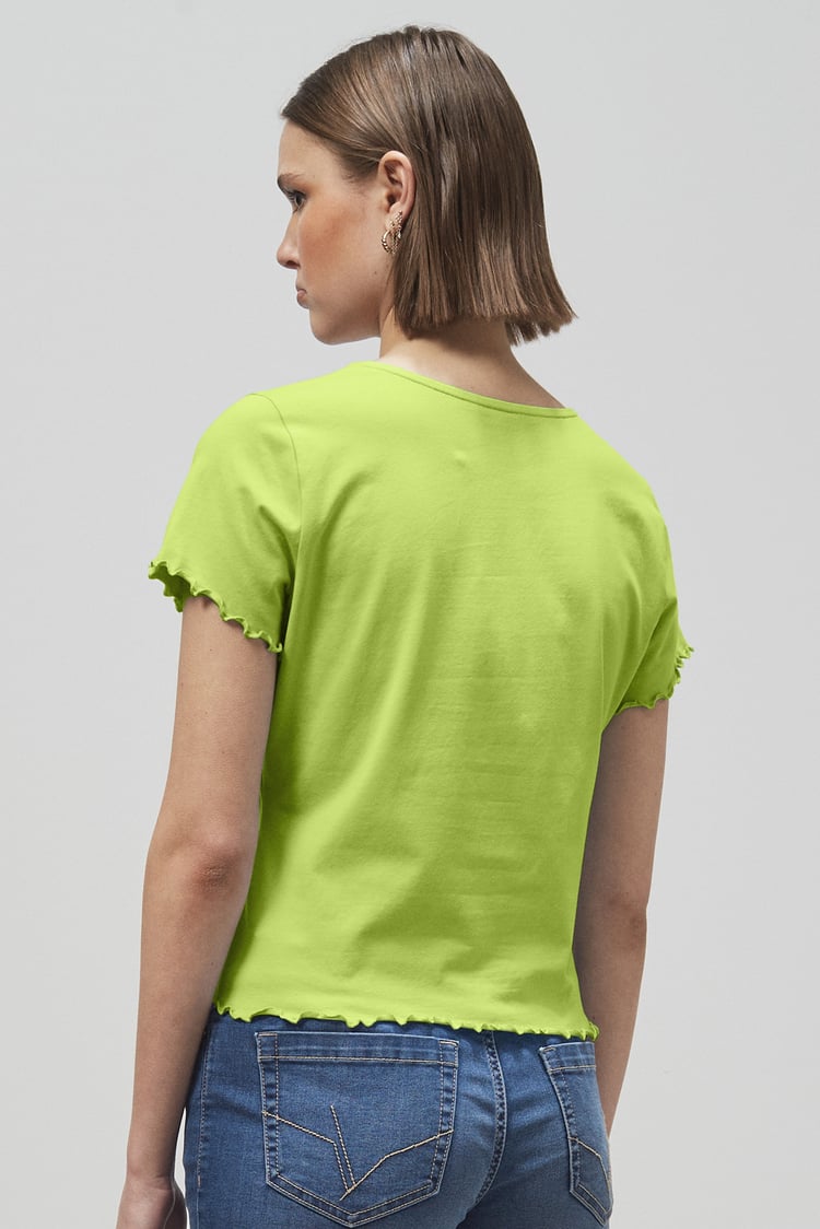 Lettuce Hem Tie Front T-Shirt