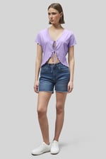 Lettuce Hem Tie Front T-Shirt