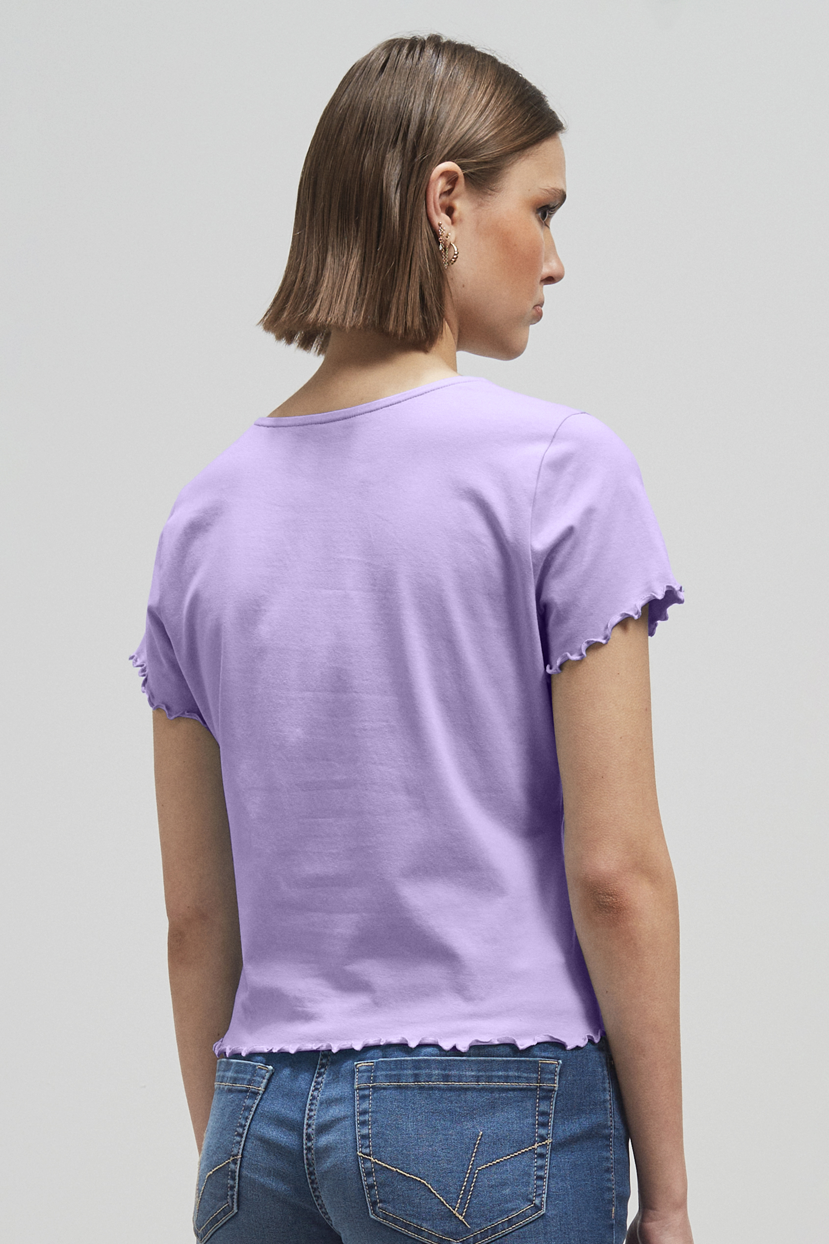 Lettuce Hem Tie Front T-Shirt