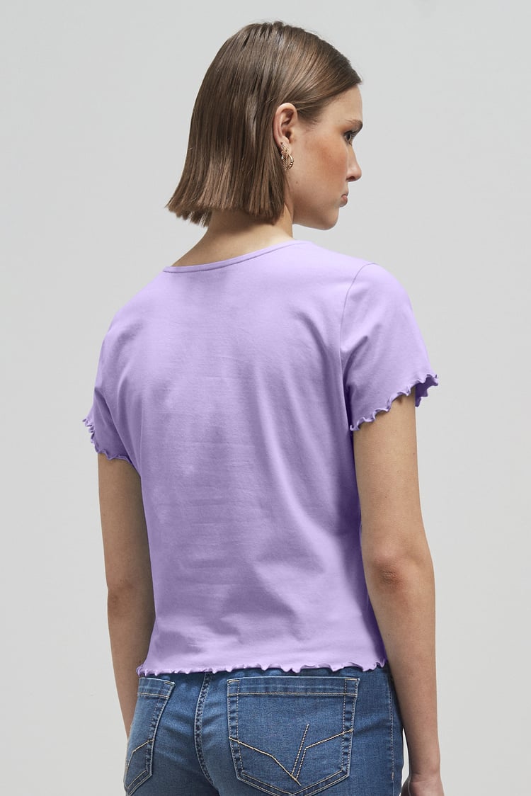 Lettuce Hem Tie Front T-Shirt