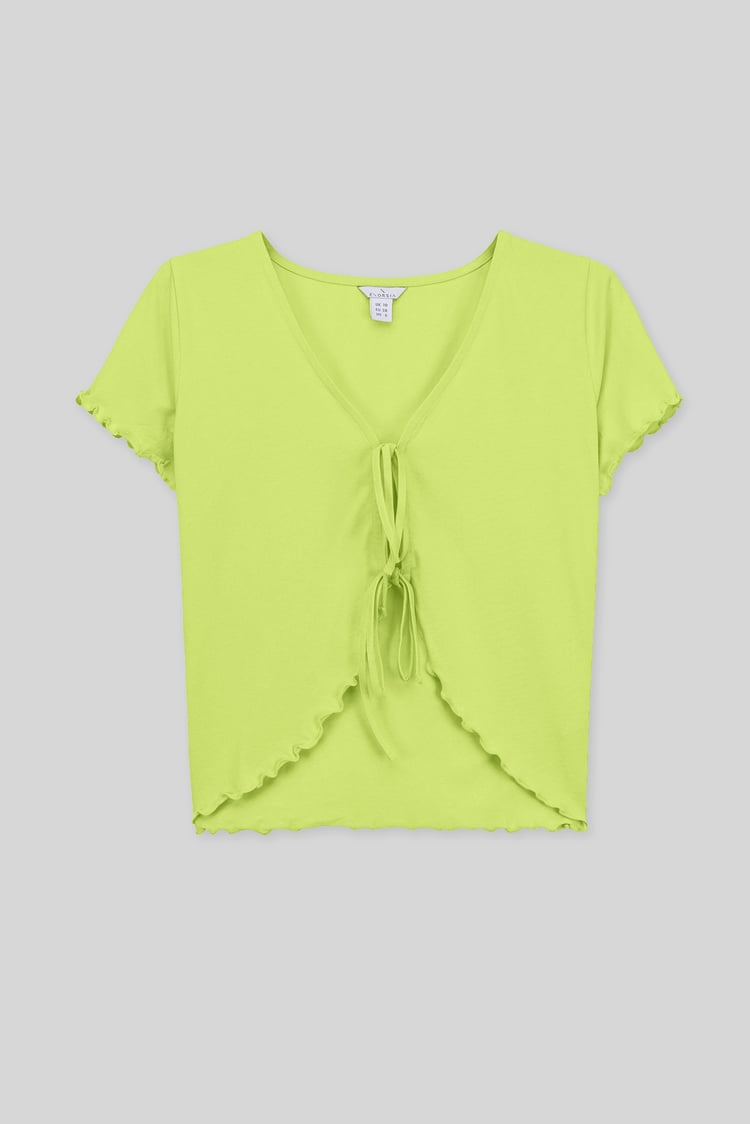 Lettuce Hem Tie Front T-Shirt