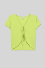 Lettuce Hem Tie Front T-Shirt