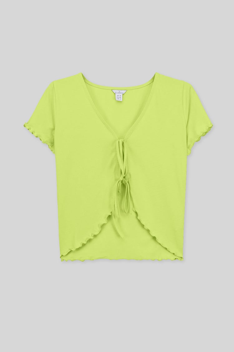 Lettuce Hem Tie Front T-Shirt