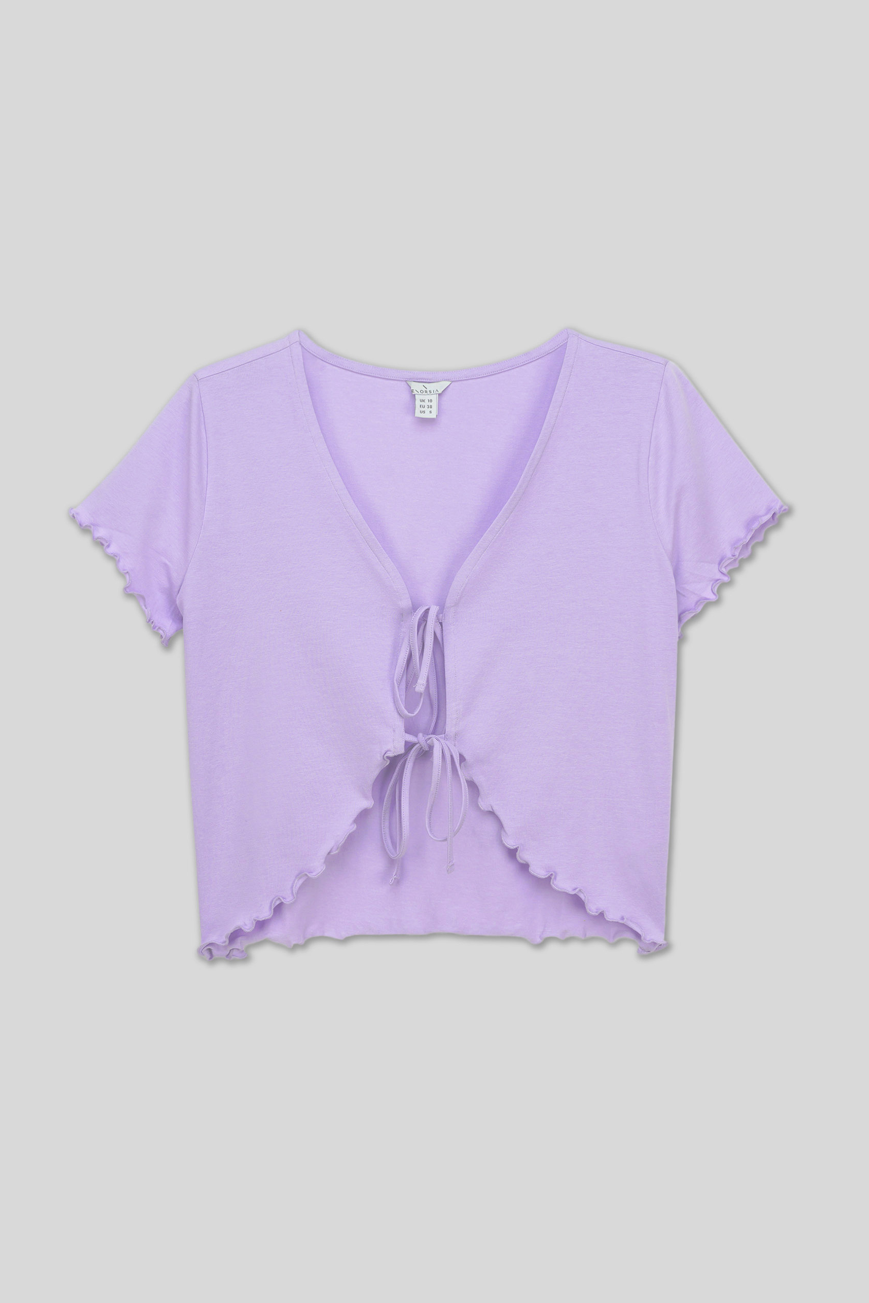 Lettuce Hem Tie Front T-Shirt
