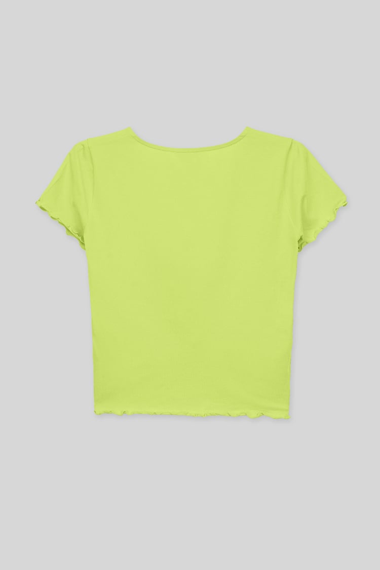 Lettuce Hem Tie Front T-Shirt