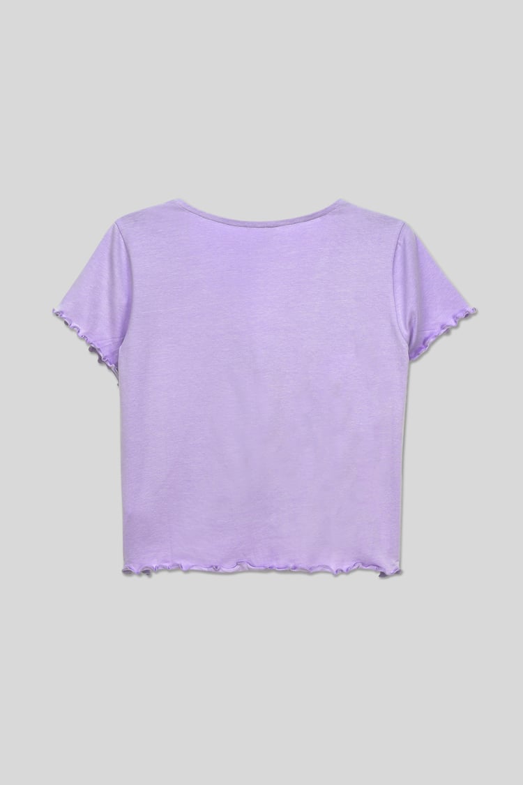 Lettuce Hem Tie Front T-Shirt