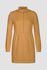 High Neck Lace Trim Mini Dress