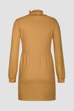 High Neck Lace Trim Mini Dress