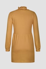 High Neck Lace Trim Mini Dress