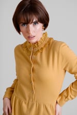 High Neck Lace Trim Mini Dress