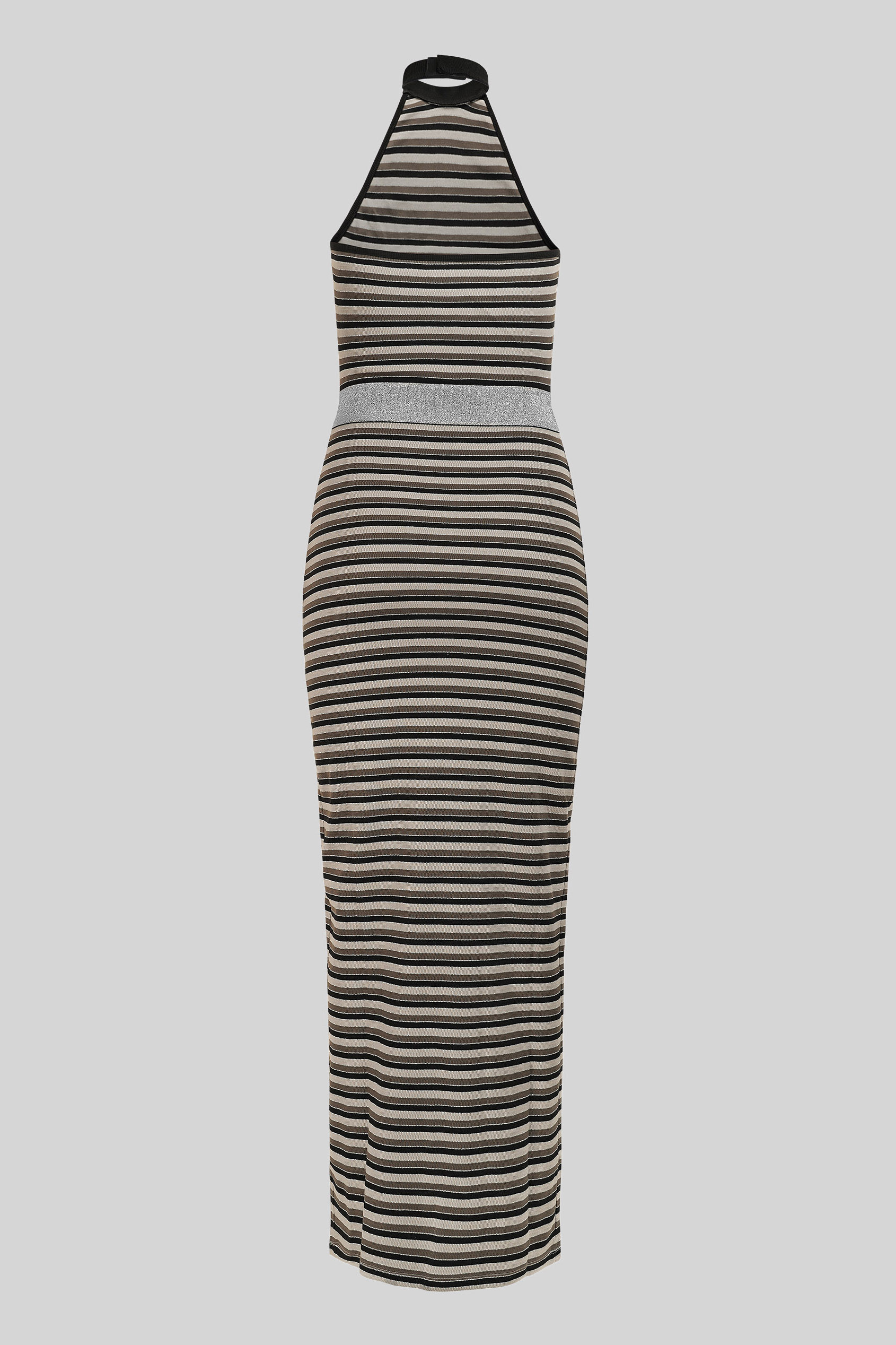 Halter Neck Open Back Rib Long Dress