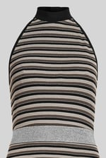 Halter Neck Open Back Rib Long Dress