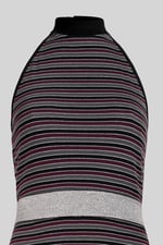 Halter Neck Open Back Rib Long Dress