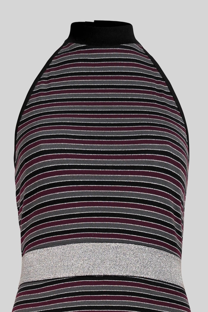 Halter Neck Open Back Rib Long Dress