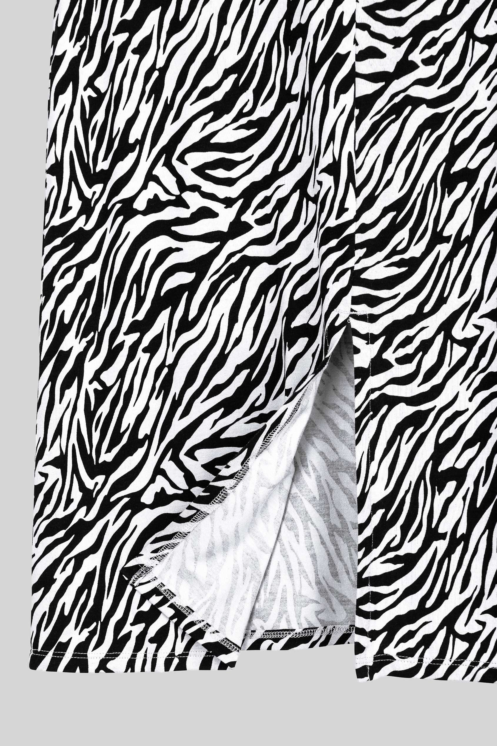 Zebra Print Jersey Midi Skirt