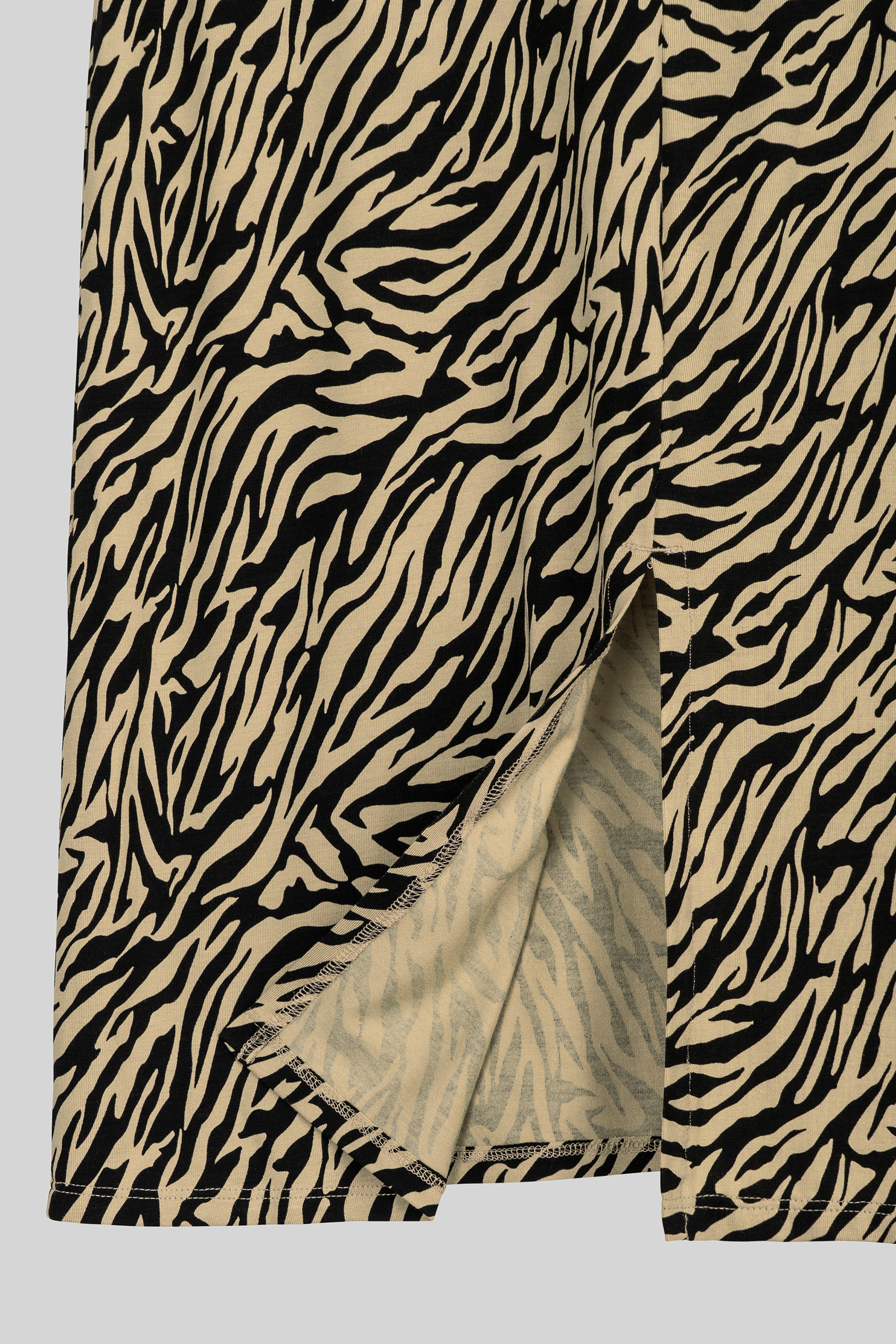 Zebra Print Jersey Midi Skirt