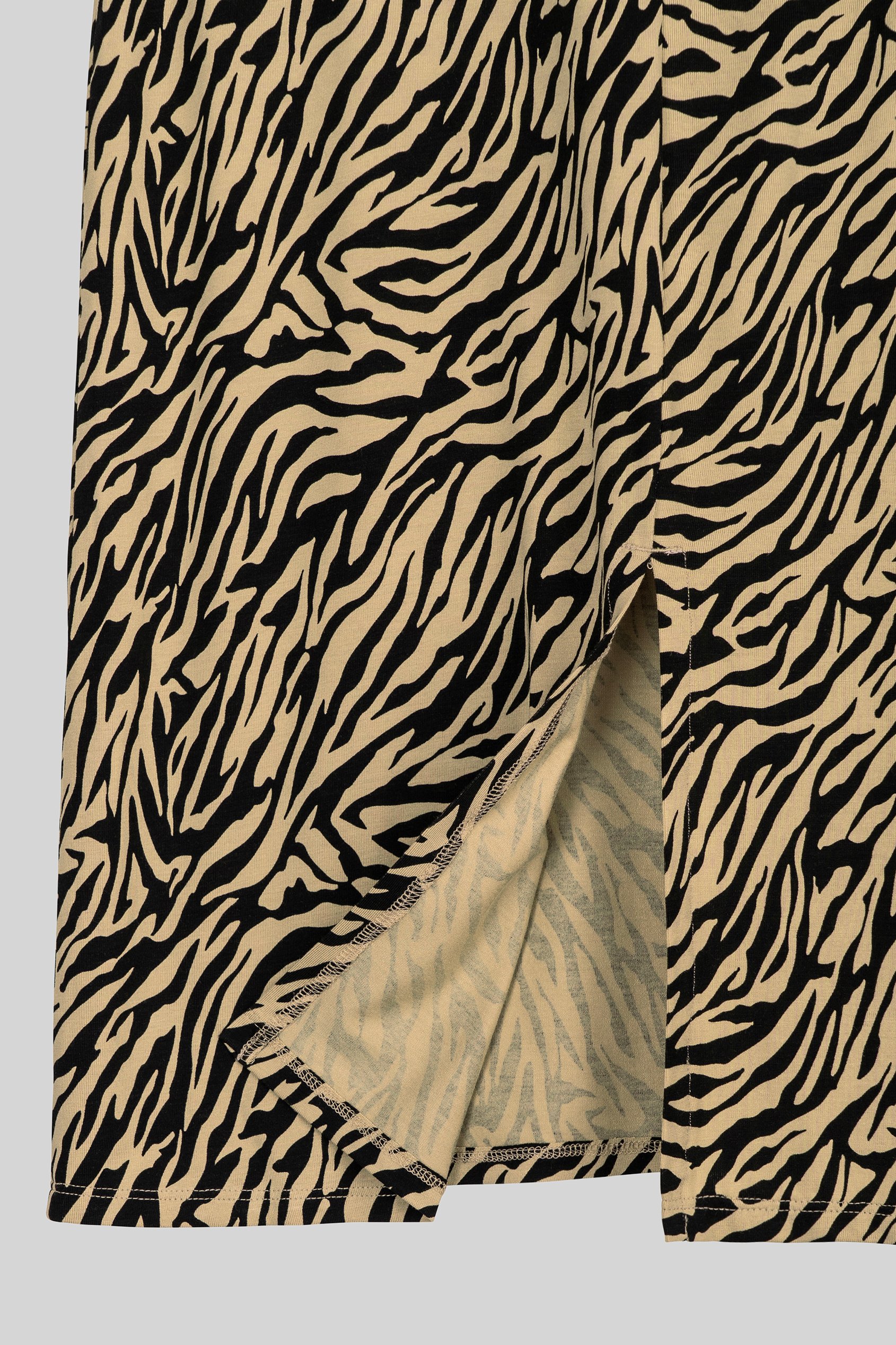 Zebra Print Jersey Midi Skirt