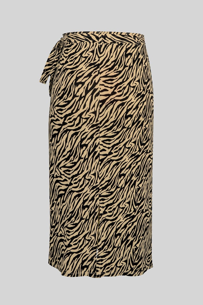 Zebra Print Jersey Midi Skirt